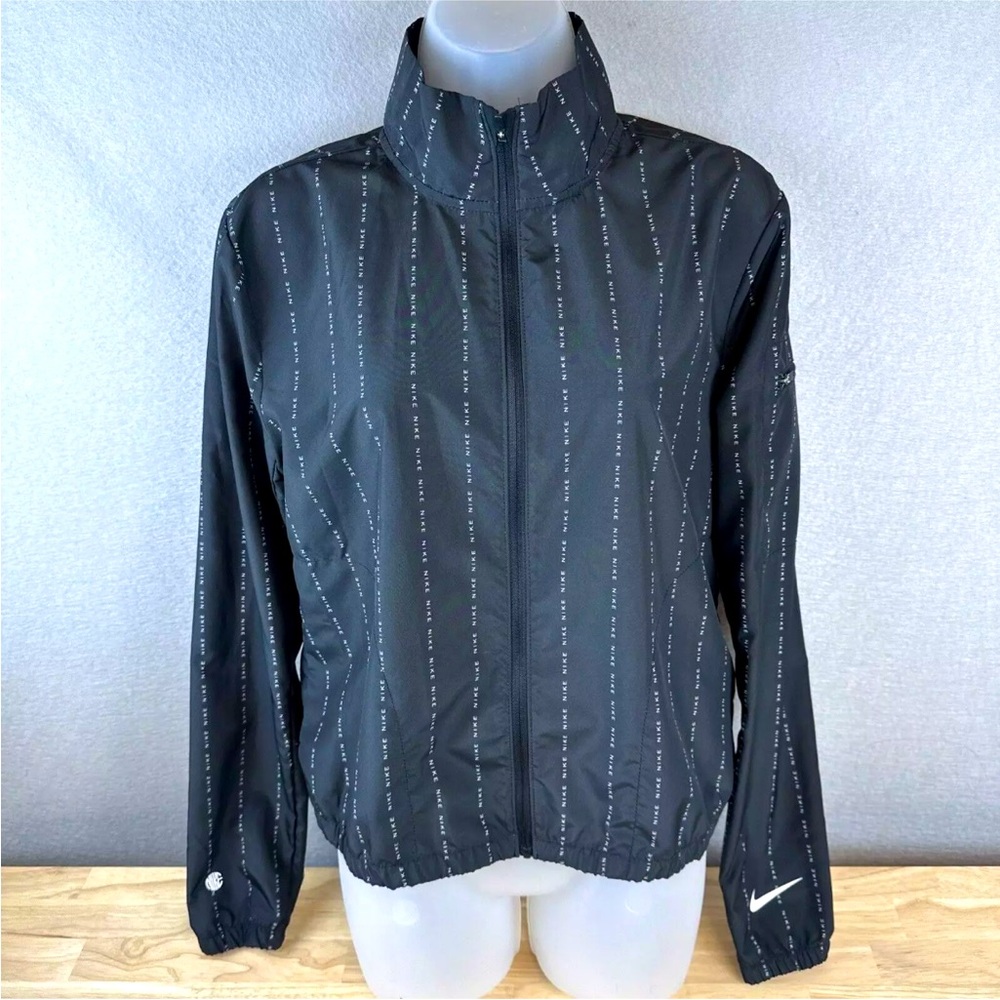 Nike Dri-Fit Women's Jacket Black Icon Clash Running Windbreaker Track